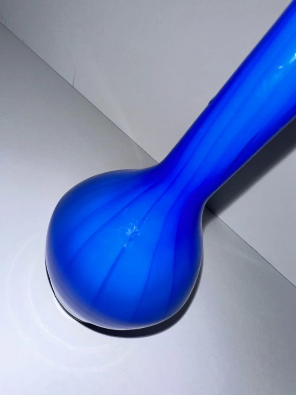 Vintage Blue Fluted Glass Bud Vase - Picture 10 of 12